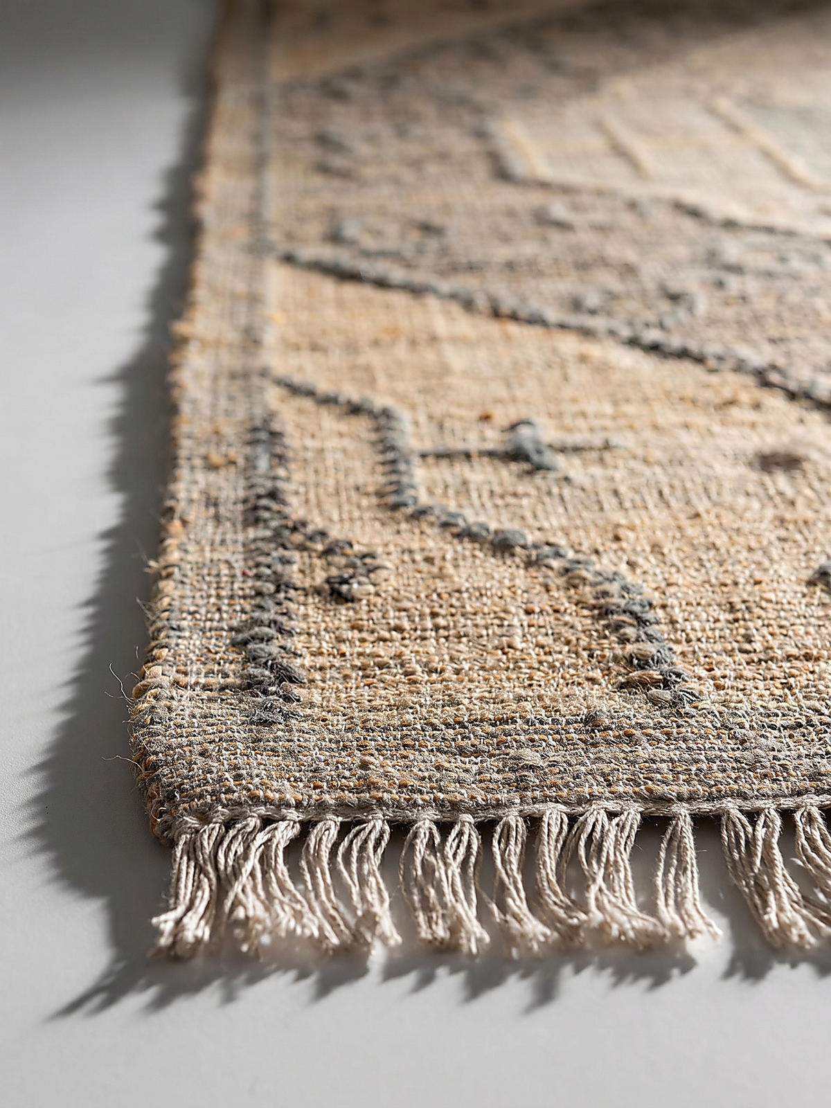 NATURTEPPICH handgewebt BERMEO, im Vintage-Stil, Natur, 160 x 230 cm - Beige, Textil (160/230cm) - KADIMA DESIGN
