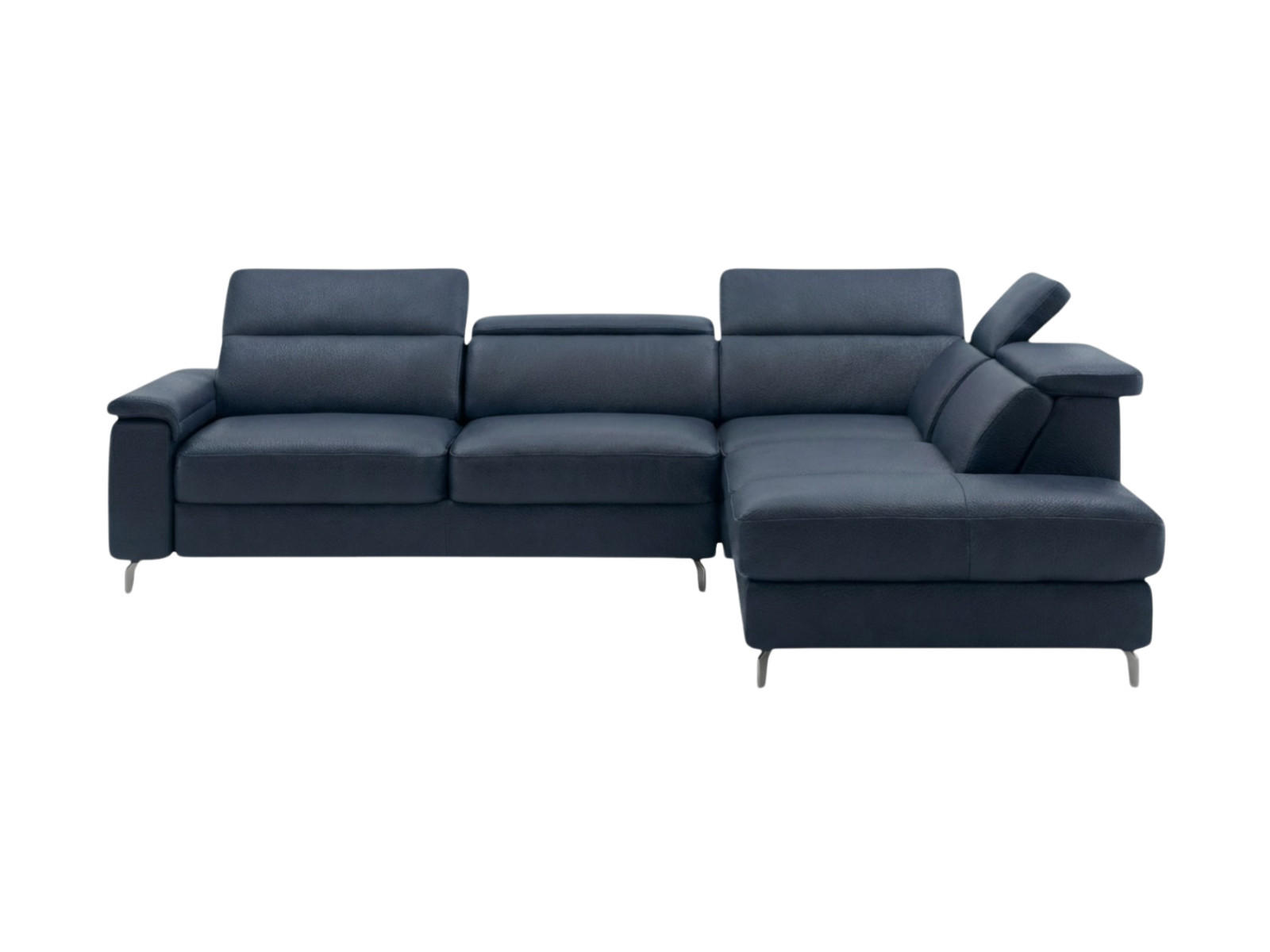 ECKSOFA Ambassador Echtleder Schwarz - Schwarz, Leder/Metall (272/224cm)