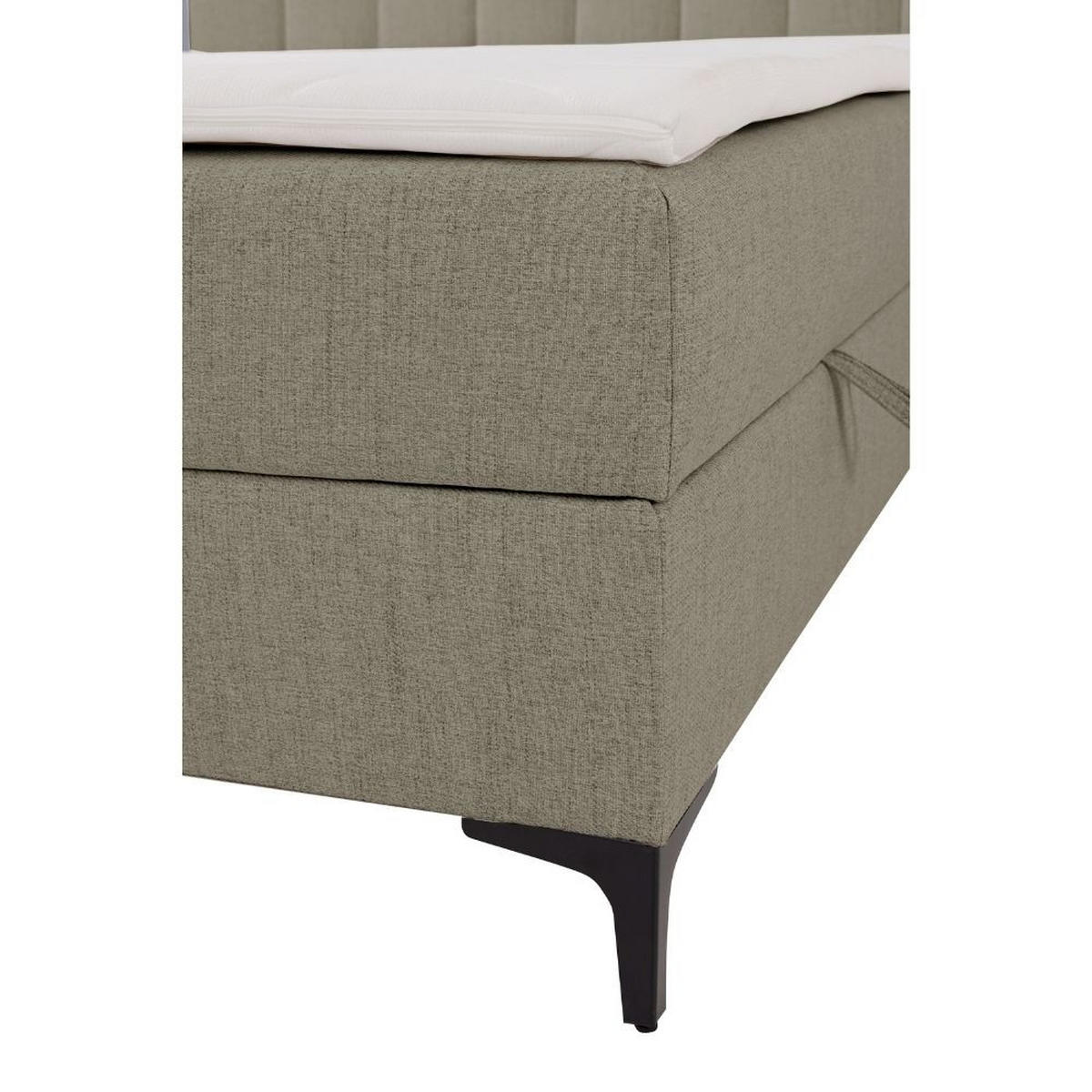 BOXBETT Siena mit Bonnelmatratze und Topper, 140x200, Grau - Schwarz/Grau, Holzwerkstoff/Kunststoff (140/200cm) - AN-Moebel 4u