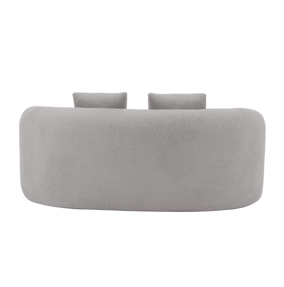 DVOUMÍSTNÁ pohovka se zaoblenými područkami a integrovanými polštáři, bez montáže, Světle šedá - světle šedá, plast (170/70/89cm) - Redom