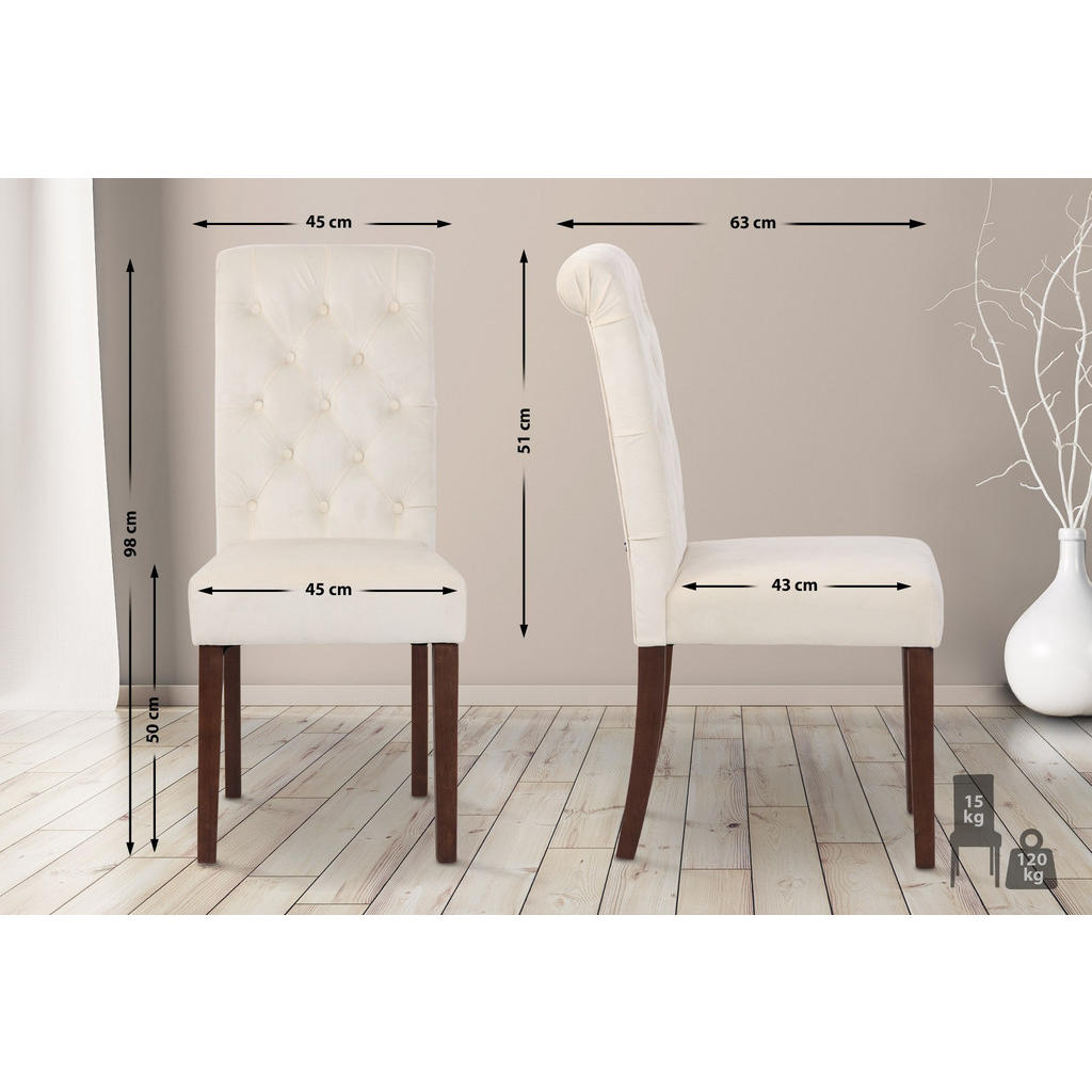 Thumbnail - CLP Stuhl, Creme, Textil, 45x98x63 cm, Esszimmer, Stühle, Esszimmerstühle