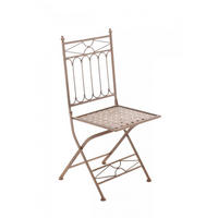 GARTENKLAPPSTUHL Metall Antik Braun - Braun, Metall (40/95/40cm) - CLP