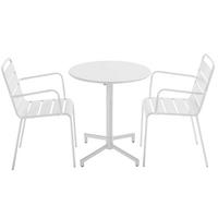 GARTENSET 3-tlg., Weiß - Weiß, Metall - Oviala