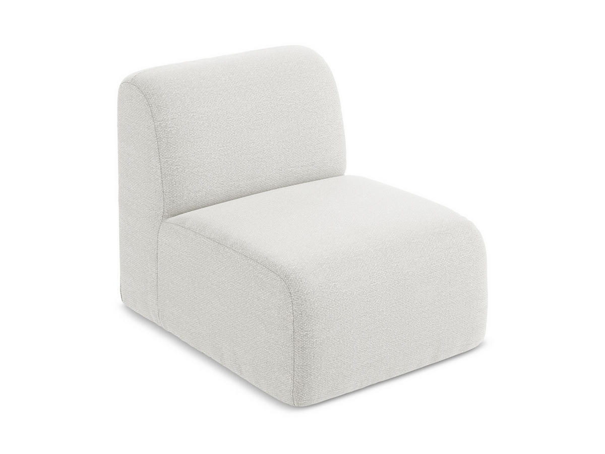 SOFAELEMENT Bouclé Stoff Weiß - Schwarz/Weiß, Holzwerkstoff/Kunststoff (70/75/94cm) - Makamii