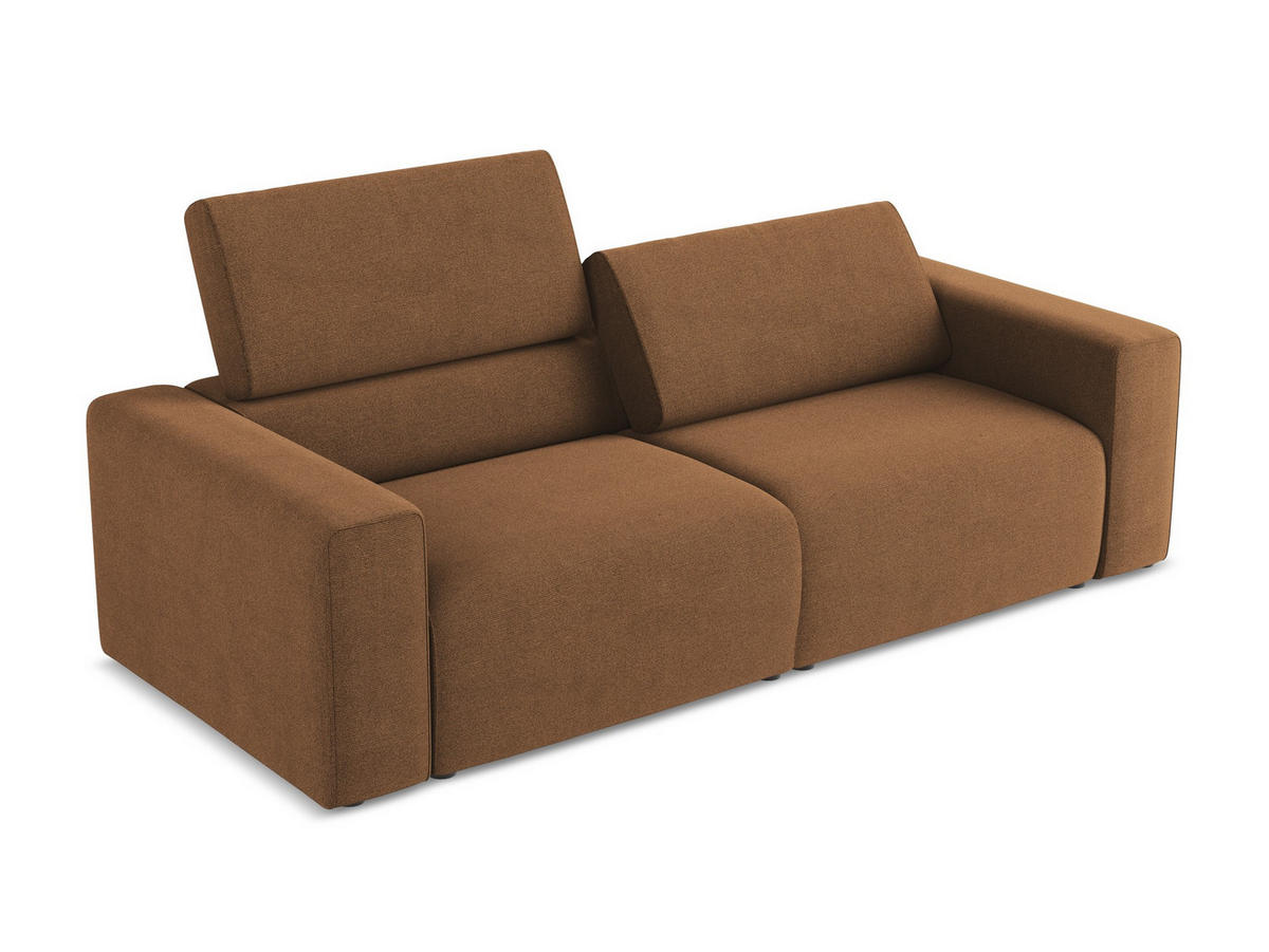3-SITZER SOFA Strukturstoff Stoff Orange - Beige/Terra cotta, Kunststoff/Textil (224/80/103cm) - Makamii