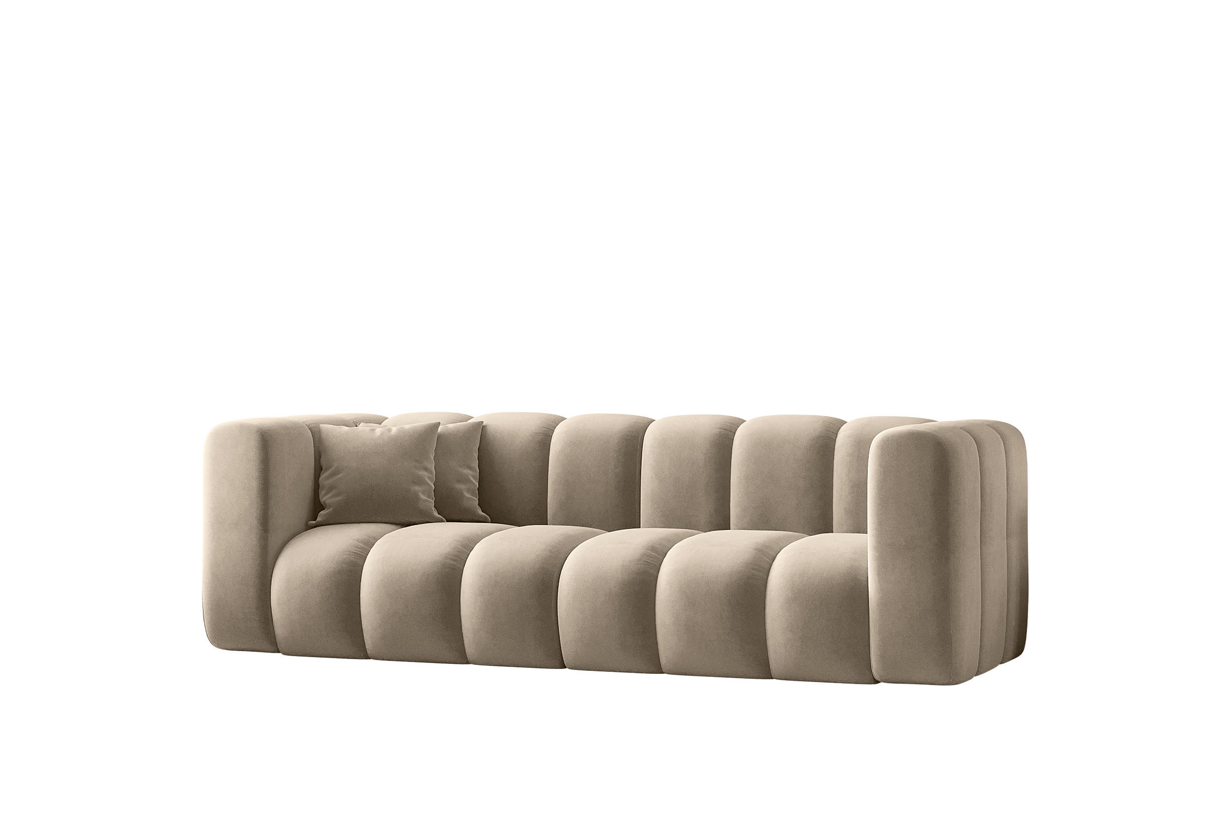 COUCH Dreisitzer-Sofa Grand Modular Stoff Salvador Beige - Beige, Holz (230/70/91cm) - Kaiser Möbel