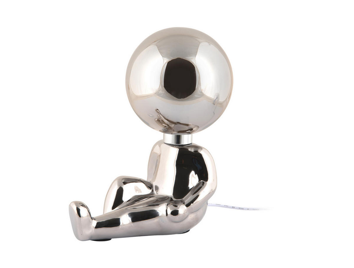 TISCHLAMPE Ross 16.5/12/22.5 cm - Silberfarben, Keramik (16.5/12/22.5cm) - Leitmotiv