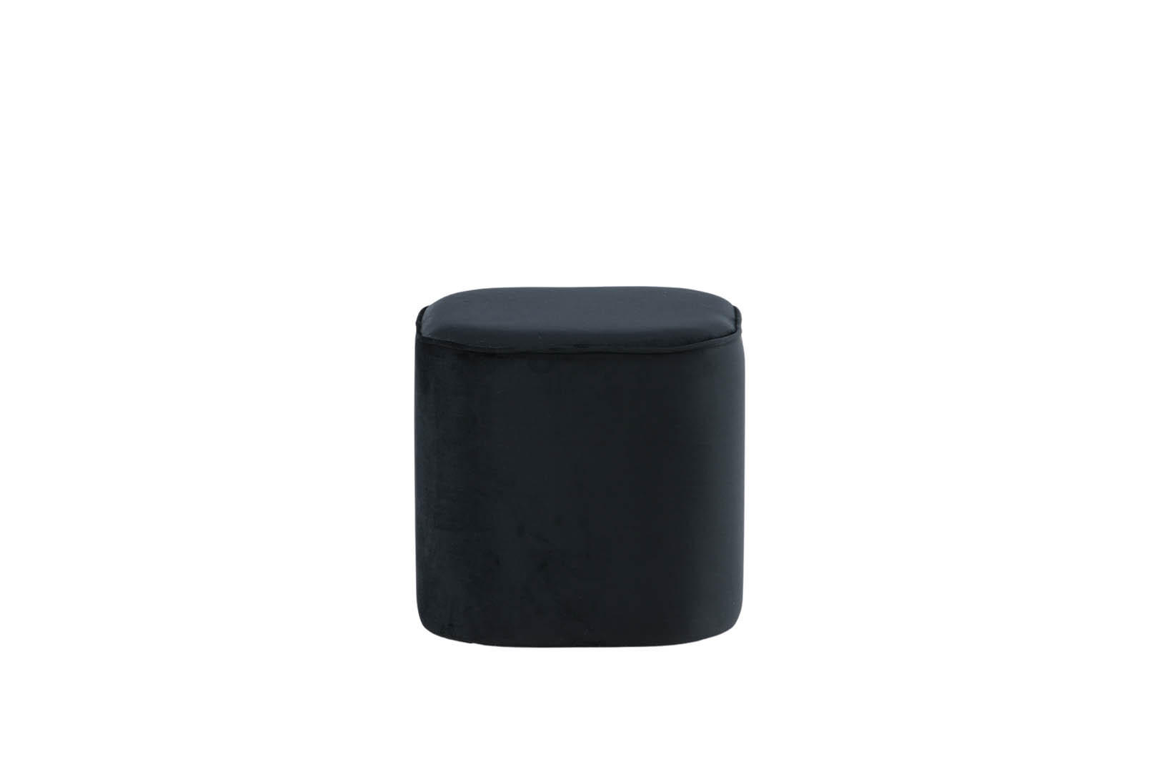 POUF Velour schwarz - Schwarz, Holzwerkstoff (44/41/44cm) - ebuy24