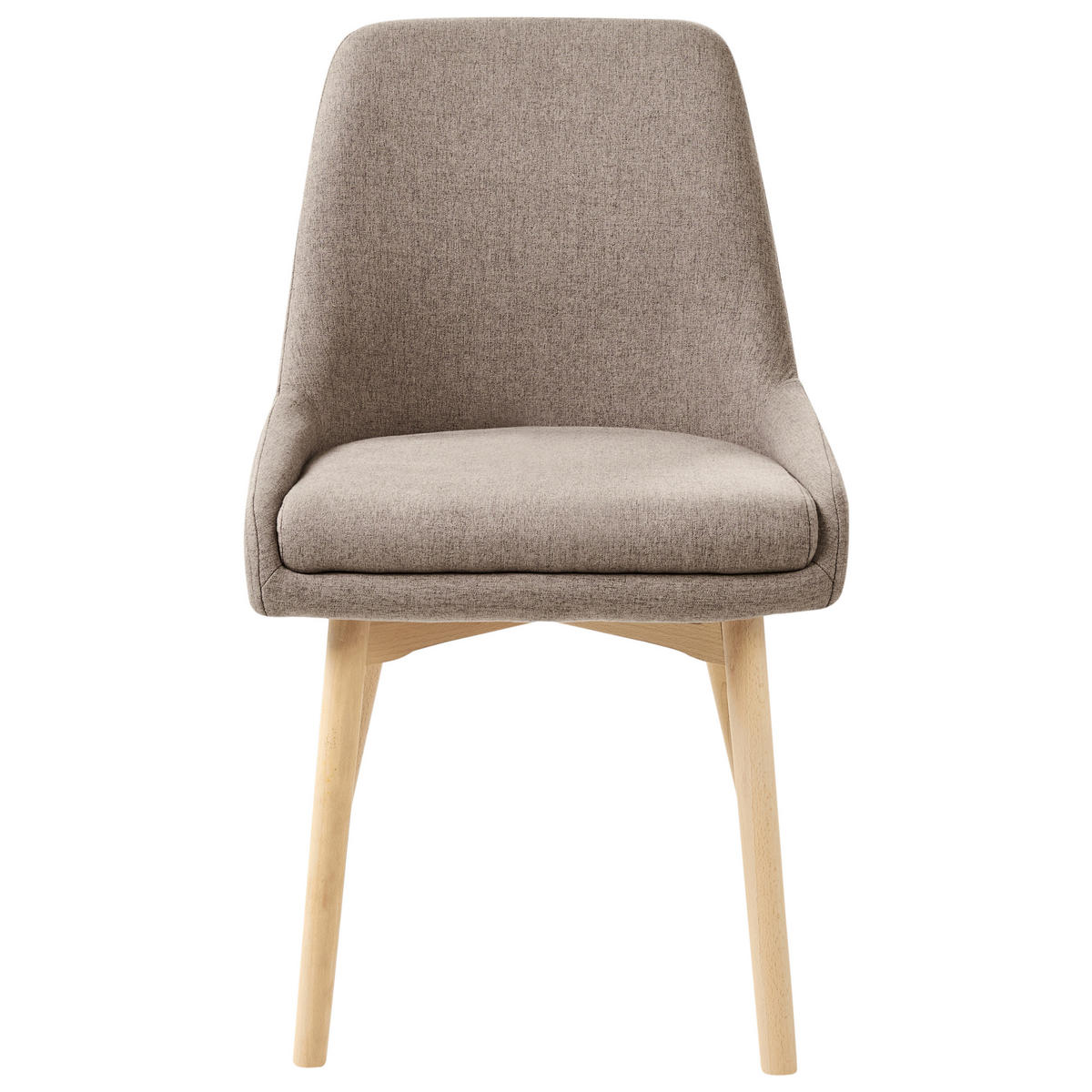 ESSZIMMERSTUHL 2er Set Stoff Braun Melfort - Braun, Holz/Textil (49/82/58cm) - Beliani