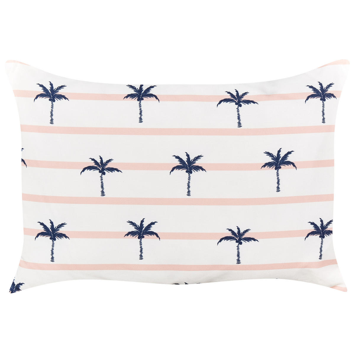 GARTENKISSEN 2er-Set Palmenmuster weiß 40/60 cm Moltedo - Weiß, Textil (40/60cm) - Beliani