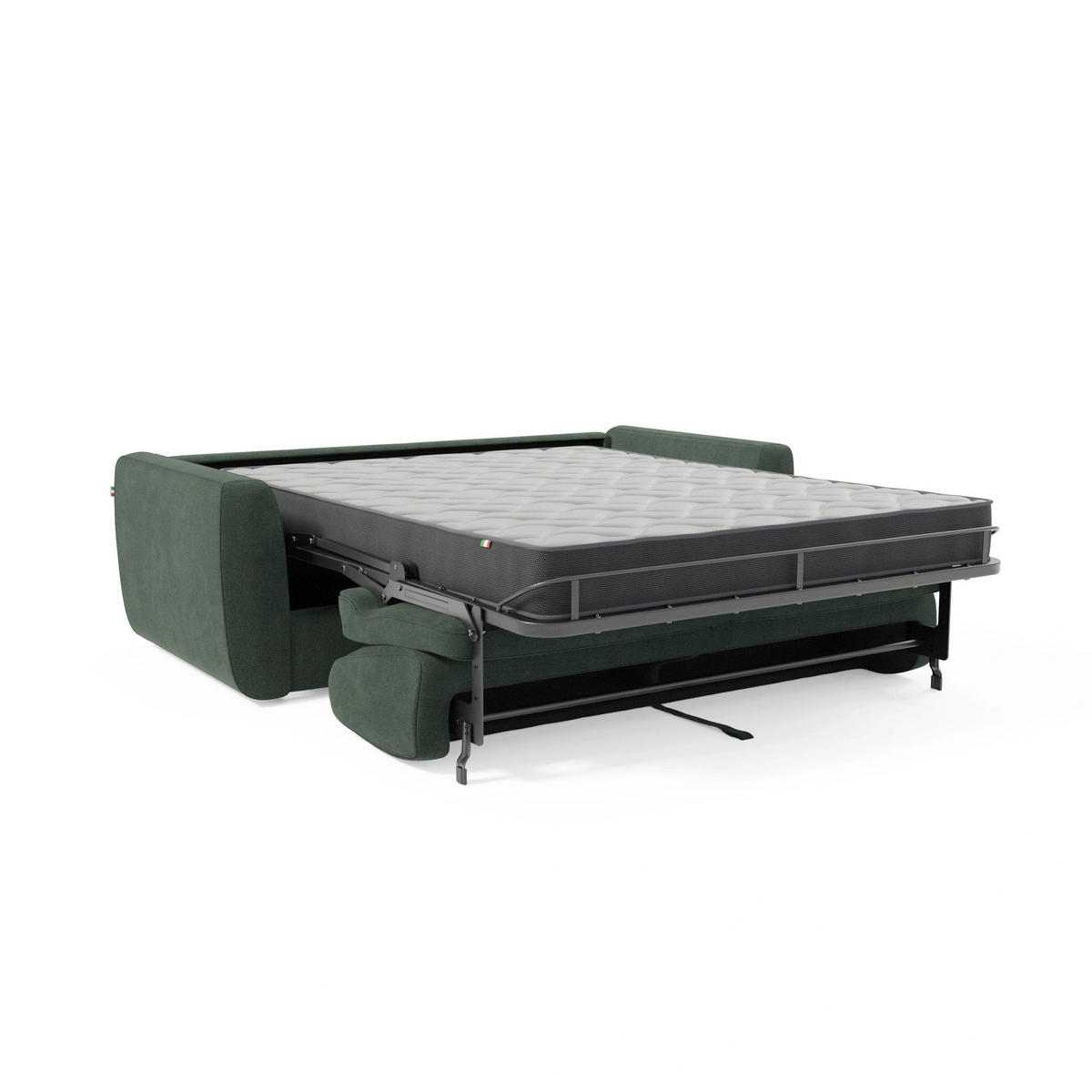 SCHLAFSOFA Leonida - Grün, Metall (222/92/98cm) - Divani.store