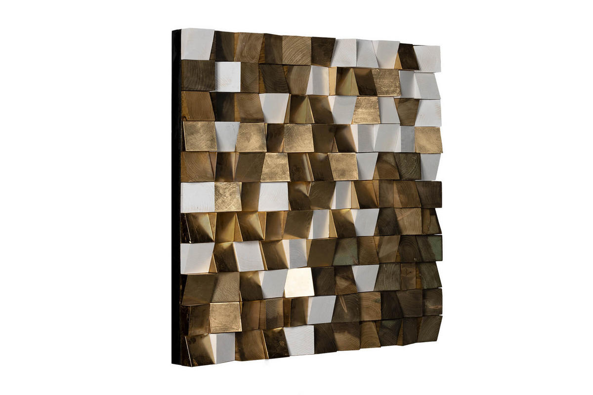HOLZBILD Grau 75/75 cm - Braun/Grau, Holz (7/75cm) - KUNSTLOFT