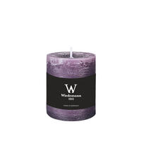 STUMPENKERZE Rustik Marble Style Mauve Lila 80 x Ø 68 mm, 1 Stück - Mauve, Paraffin (8cm) - Wiedemann Kerzen