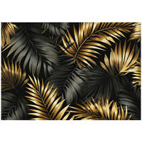 FOTOTAPETE Blätter Abstrakt Schwarz 300x210 cm - Multicolor, Papier (300/210cm) - Wallarena