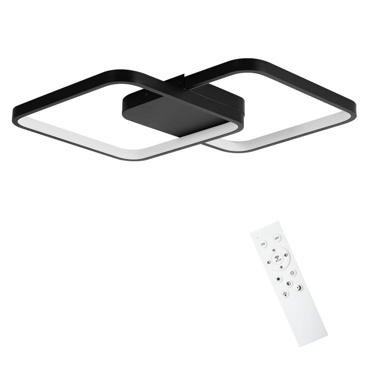 LED-DECKENLEUCHTE Nils 58/43/5 cm - Schwarz, Metall (58/43/5cm) - Nettlife