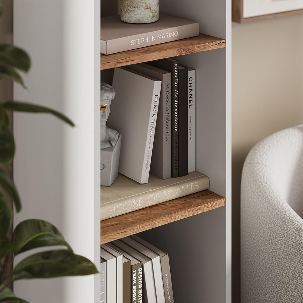 RAUMTEILER Ludus Weiß/Goldkraft Eiche 36.8 x 144.9 cm - Honigeiche/Weiß, Holzwerkstoff (36.8/144.9/33.8cm) - Vicco