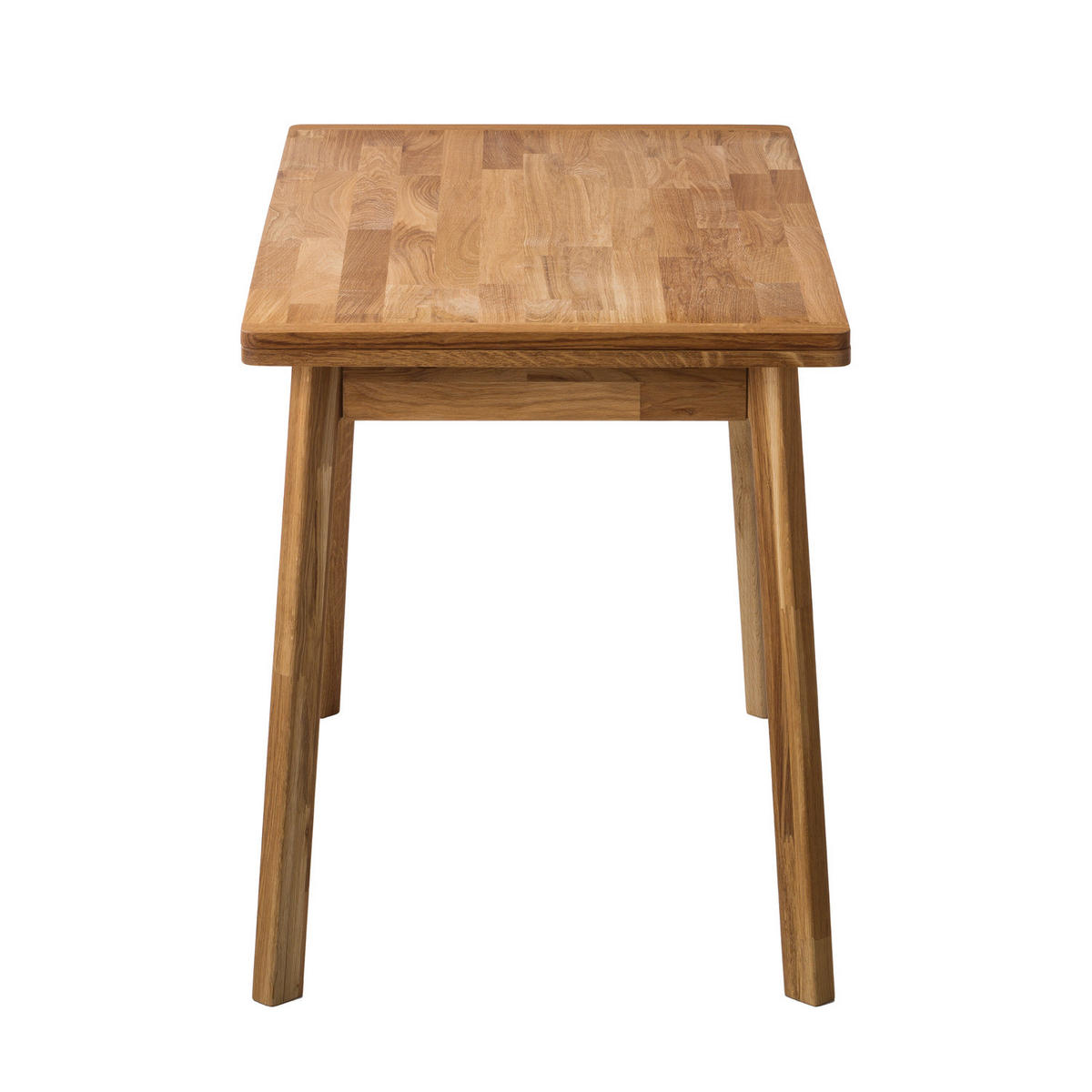 ESSTISCH mit Ansteckplatten - Eiche massiv - Eichefarben, Holz (65/110/77cm) - home24