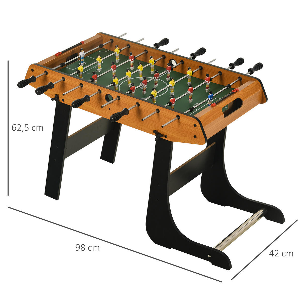 TISCHFUSBALL DE-18846 klappbar mit Punktezähler Schwarz/Holzoptik - Braun, Holzwerkstoff (42/98cm) - ComfortXL