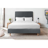 KOPFTEIL gepolstertes – anthrazitgrauer Samtstoff - 140 cm - Beige/Anthrazit, Karton/Holz (140/120/10cm) - Sommeil de Plomb
