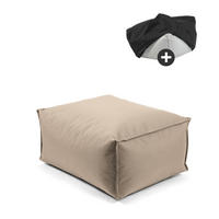 OUTDOOR POUF mit Schutzhülle Der Ruhestifter - Cappuccino, Textil (60/25/45cm) - Mokebo
