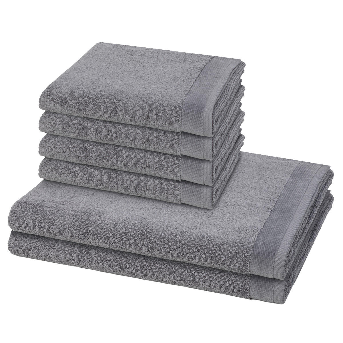 FROTTIERSET Premium 6-teilig - Grau, Textil (50/100cm) - MÖVE