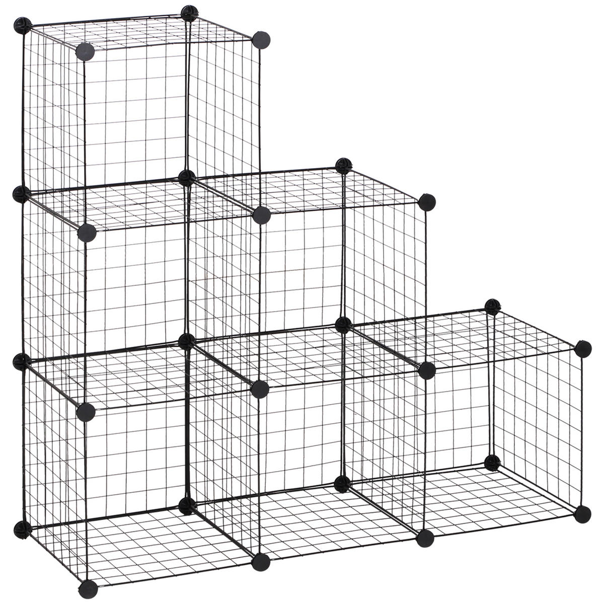 WÜRFELREGAL DE-09396 6 Würfel anpassbar Schwarz - Schwarz, Metall (37/109/109cm) - ComfortXL