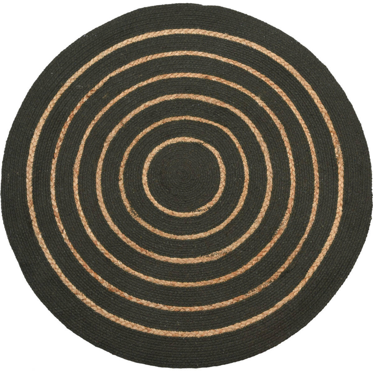 WEBTEPPICH Ø 90 cm - Dunkelgrün, Naturmaterialien (90/90cm) - Home Styling Collection