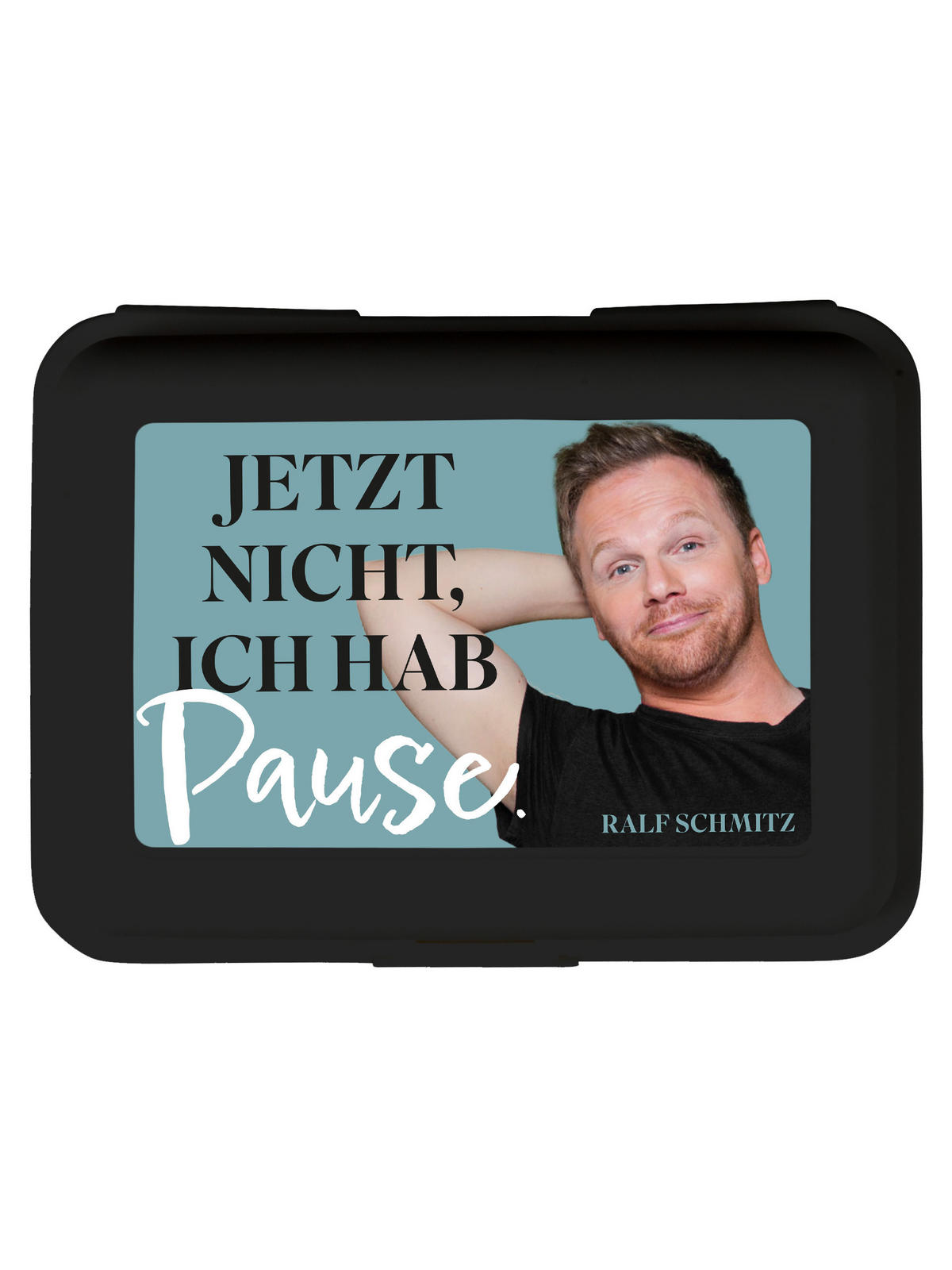 BROTDOSE Ralf Schmitz Jetzt nicht, ich hab Pause Schwarz 17,5 x 12,8 x 6,9 cm - Schwarz, Kunststoff (17.5/6.9/12.8cm) - United Labels