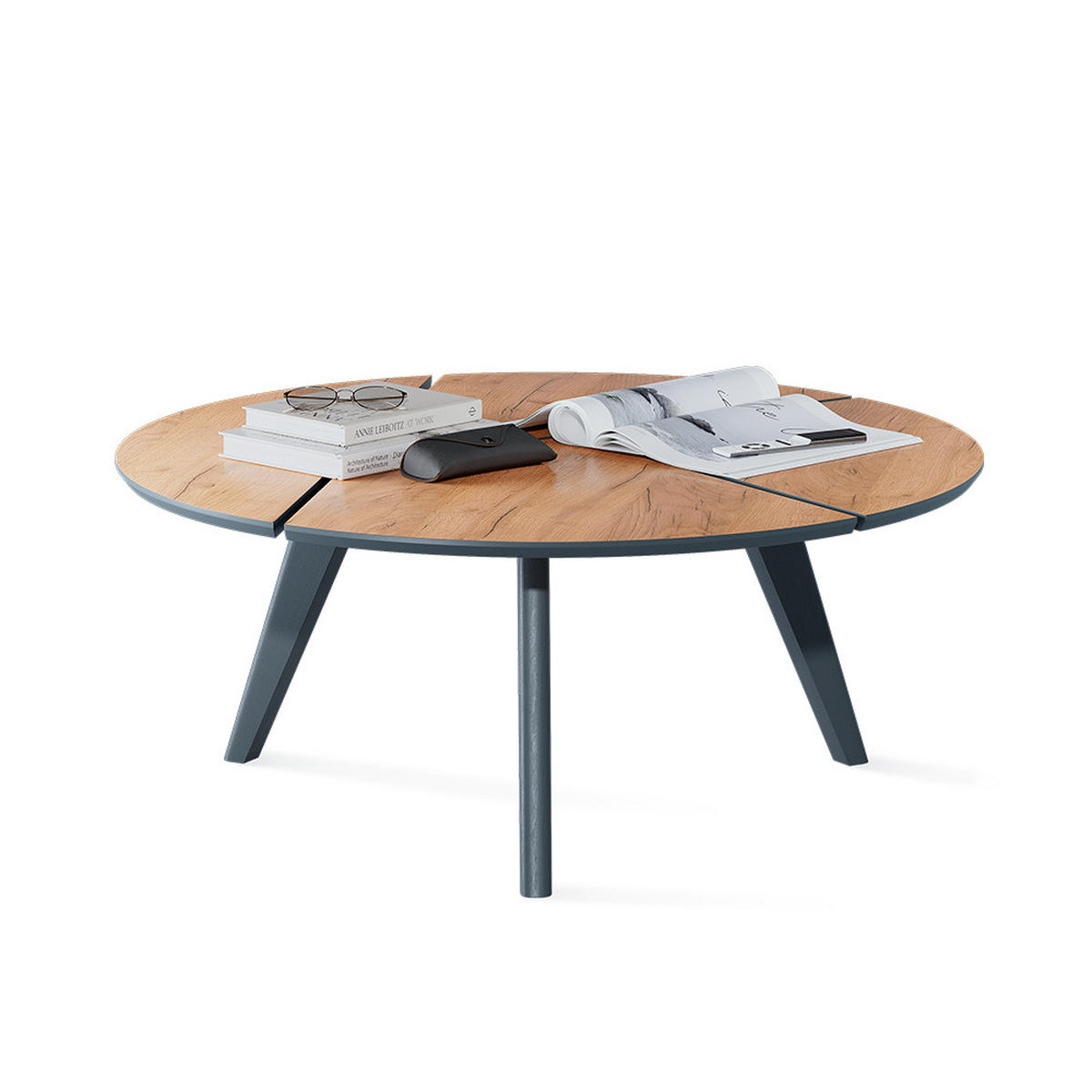 COUCHTISCH Mairo, Goldkraft Eiche/Schwarz, 90 x 34 cm - Honigeiche/Schwarz, Holzwerkstoff (90/90/34cm) - Vicco