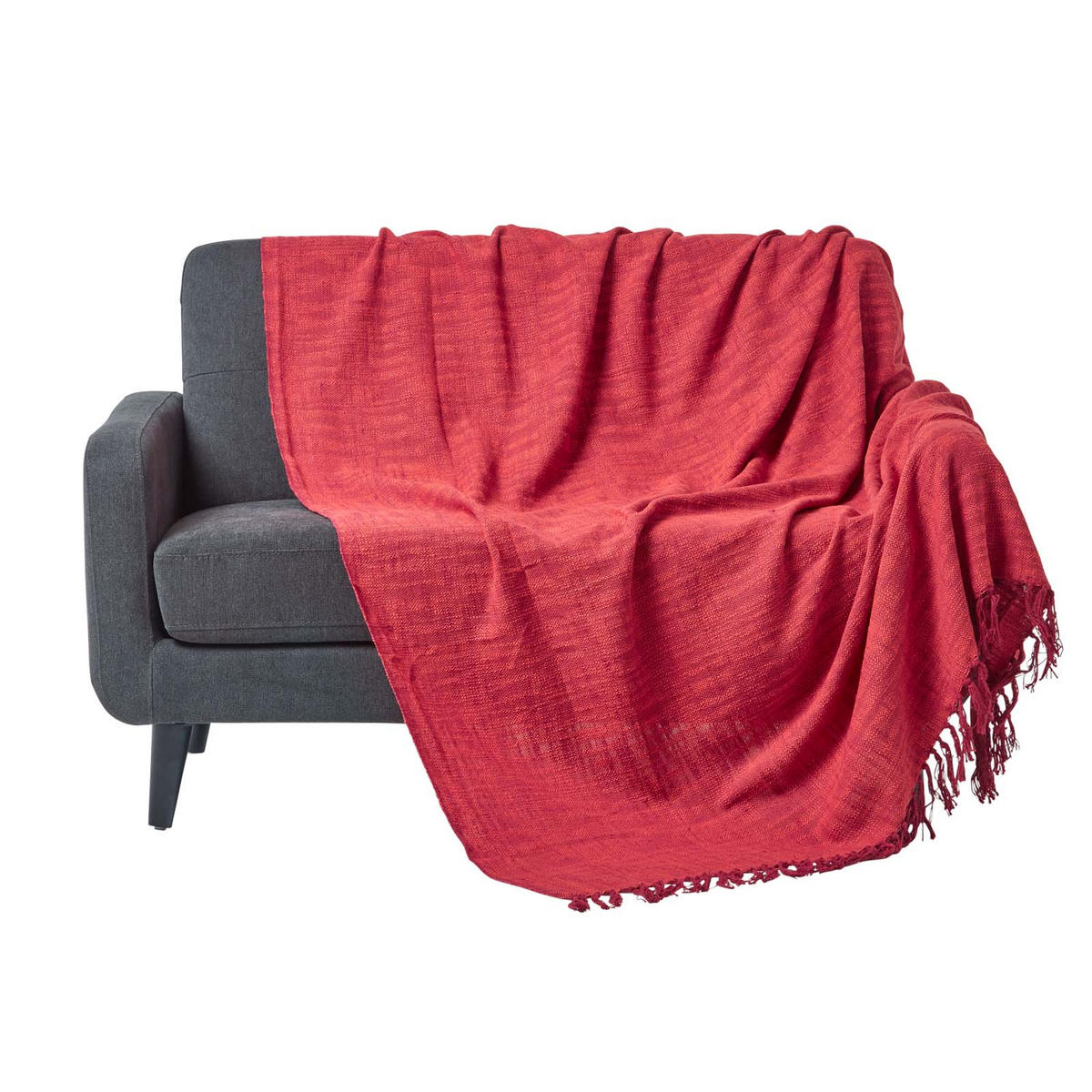 TAGESDECKE Nirvana Slub 255/360 cm, 100% Baumwolle - Orange, Textil (255/360cm) - Homescapes