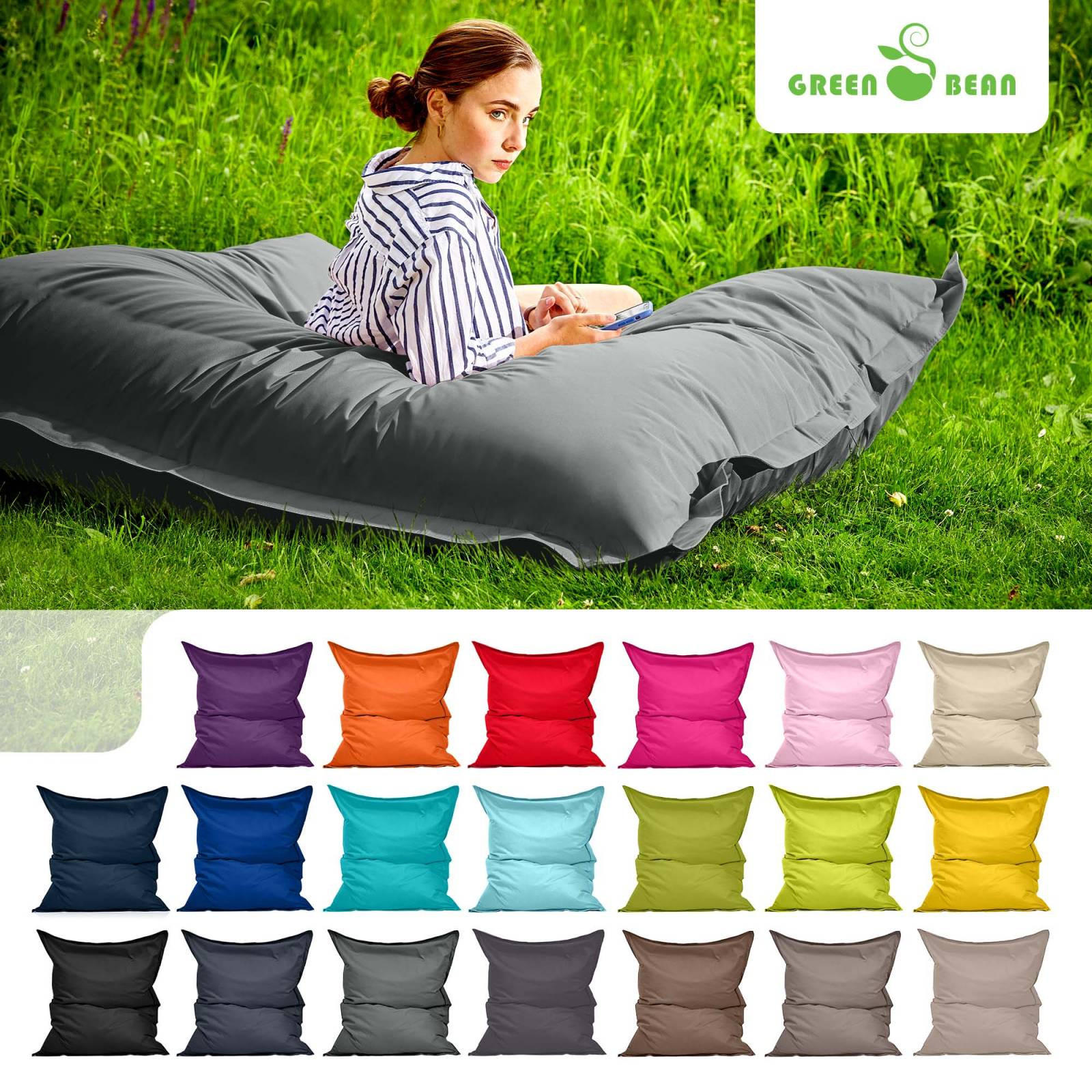 RIESEN-SITZSACK "Square" 120x160cm 270 L - Grau, Textil (120/25/160cm) - Green Bean