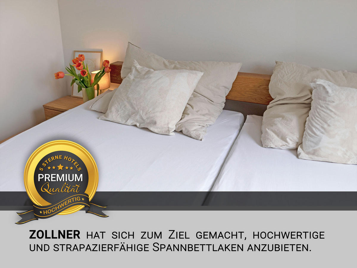 SPANNBETTLAKEN, 90x200 cm, 50% Polyester, 50% Baumwolle, Weiß - Weiß, Textil (90/200cm) - Zollner