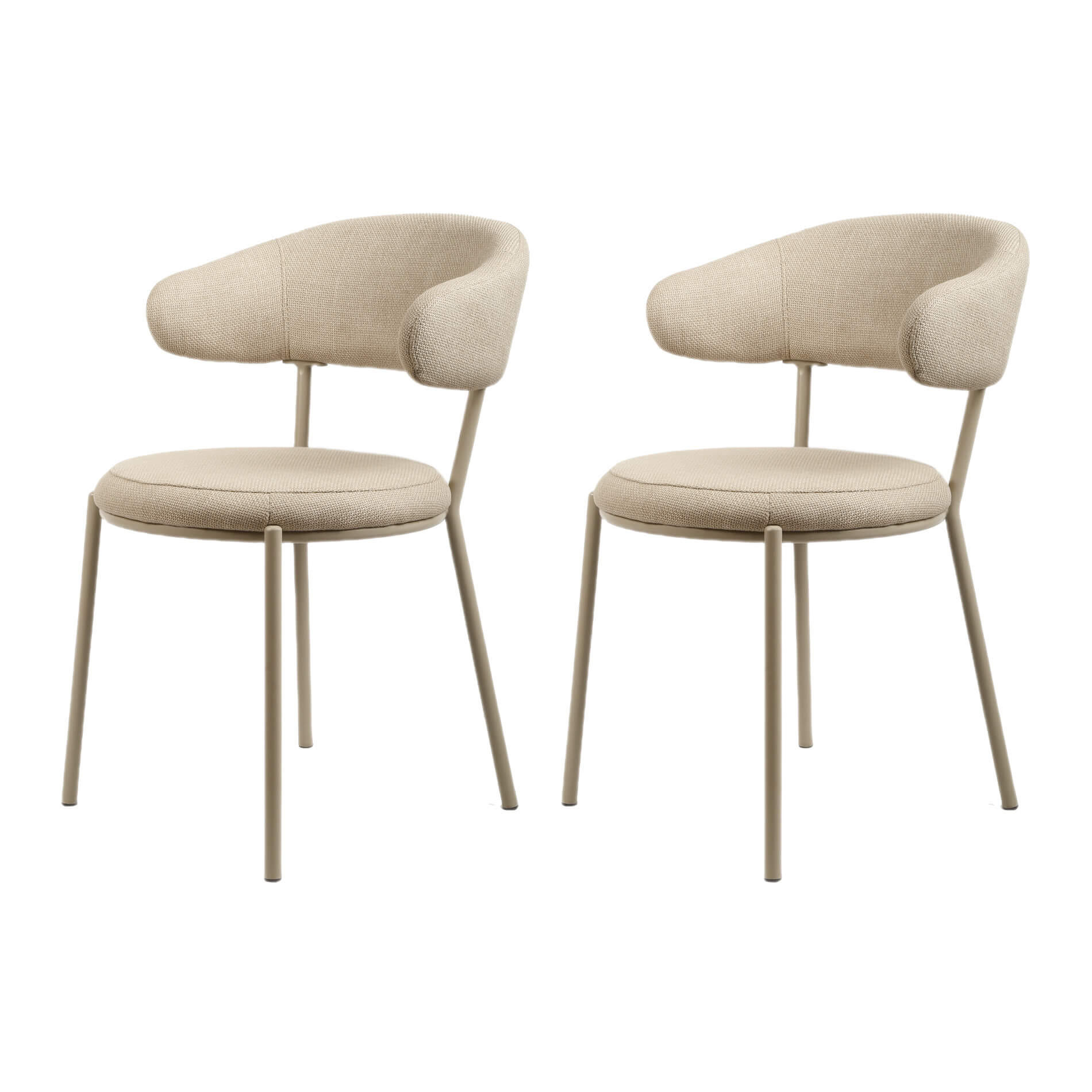 STÜHLE 2er Set Beige 57,5/47,5/80,5 cm - Beige, Textil (47.5/80.5/57.5cm) - Mobili Rebecca
