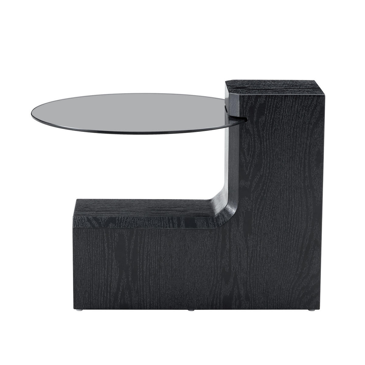COUCHTISCH-SET 61/61/30 cm Schwarz aus Holzwerkstoff und Glas mit teilbarem 2-in-1 Design - Schwarz, Holzwerkstoff (61/61/30cm) - OKWISH