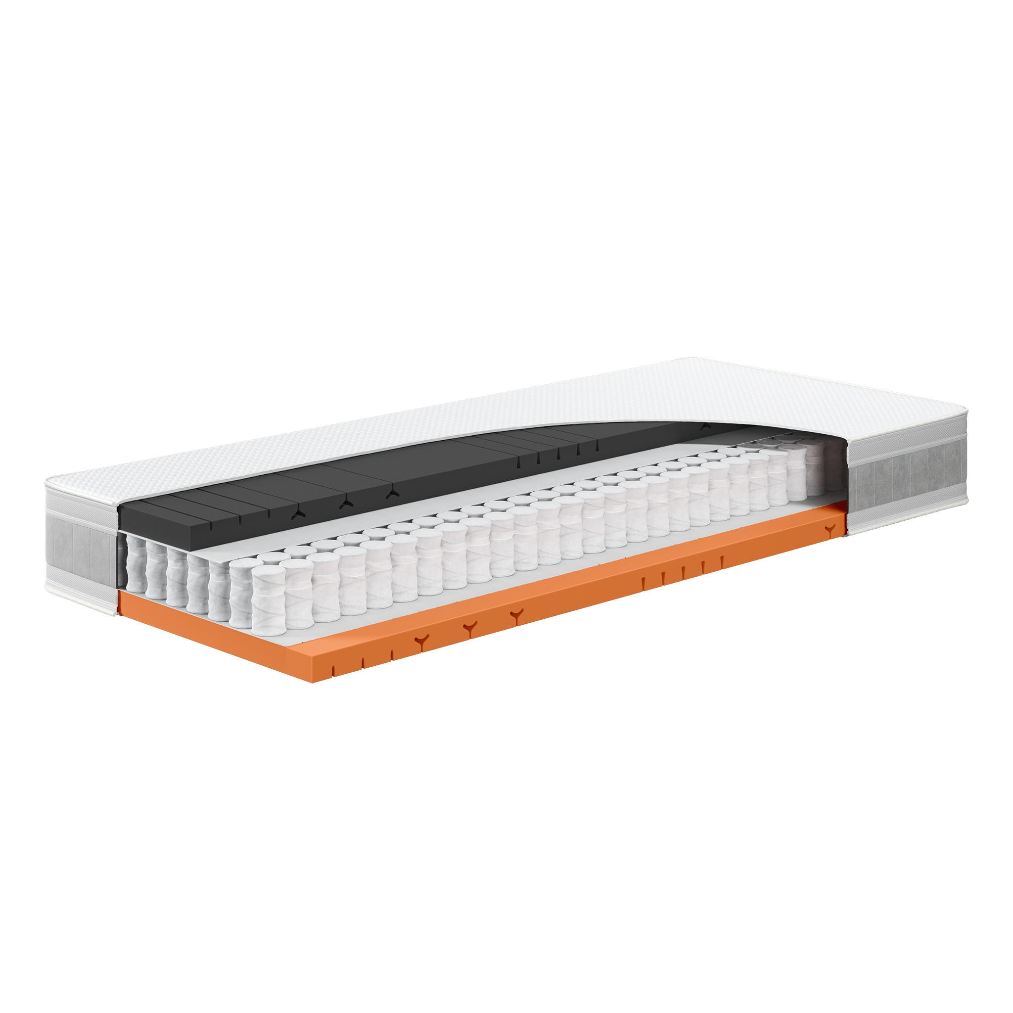 TASCHENFEDERKERN-MATRATZE "Eco Spring Elite", H3/H4, 90 x 200 cm, Höhe: ca. 23 cm - Weiß, Textil (90/200cm) - Hn8 Schlafsysteme
