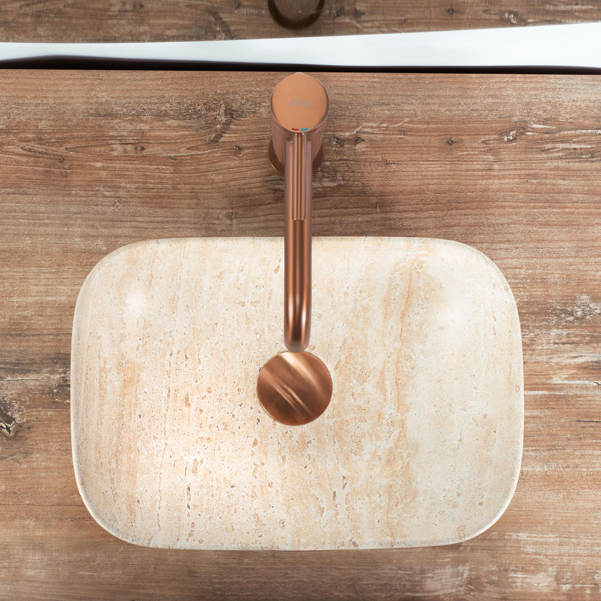AUFSATZWASCHBECKEN BELINDA MINI TRAVERTINE MATT 36/25/11,5 cm - Beige, Keramik (36/11.5/25cm) - REA