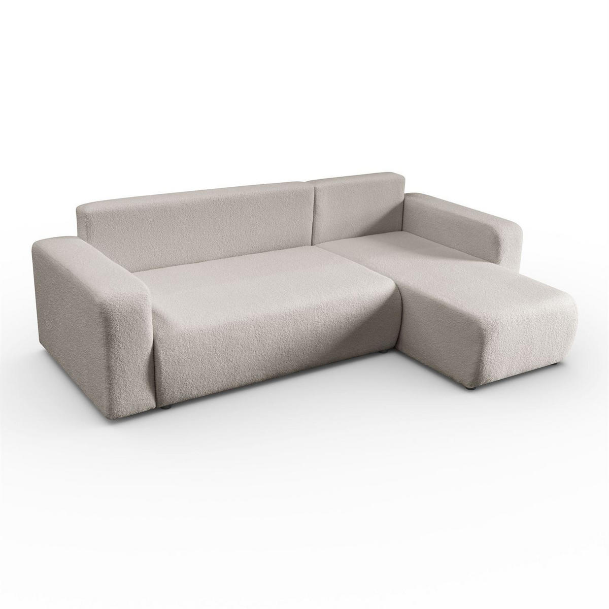 ECKSOFA VESPO L mit Schlaffunktion und Bettkasten - Creme, Textil (247/143cm) - Lookway