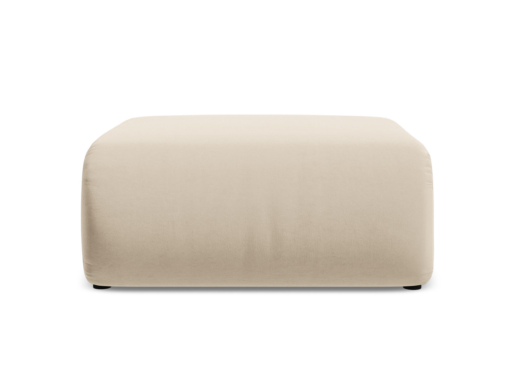 POUF Samt Stoff Beige - Beige/Creme, Kunststoff/Textil (94/40/89cm) - Makamii