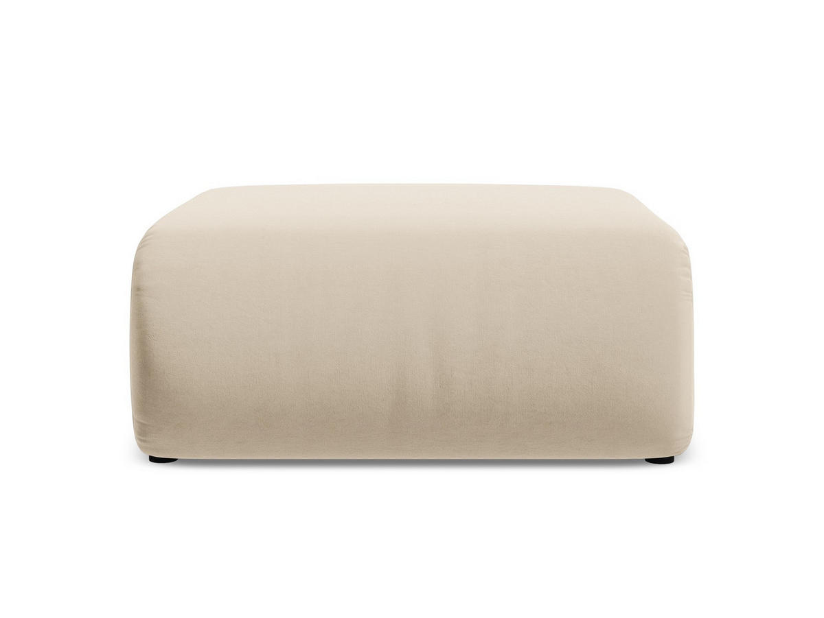 POUF Samt Stoff Beige - Beige/Creme, Kunststoff/Textil (94/40/89cm) - Makamii