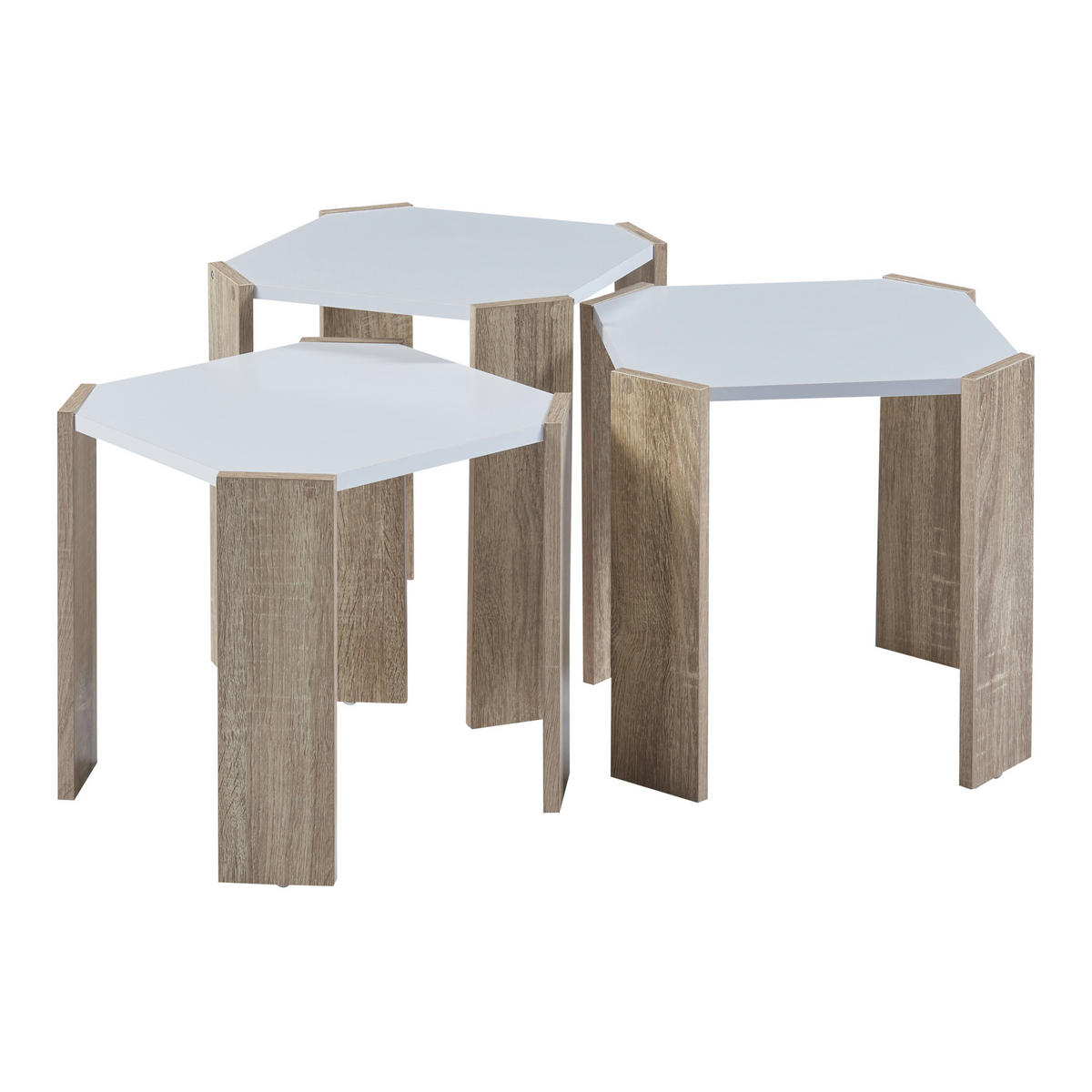 COUCHTISCH-SET 3 TLG. Rantasalmi - Multicolor, Holzwerkstoff (39/39/41.5cm) - [en.casa]