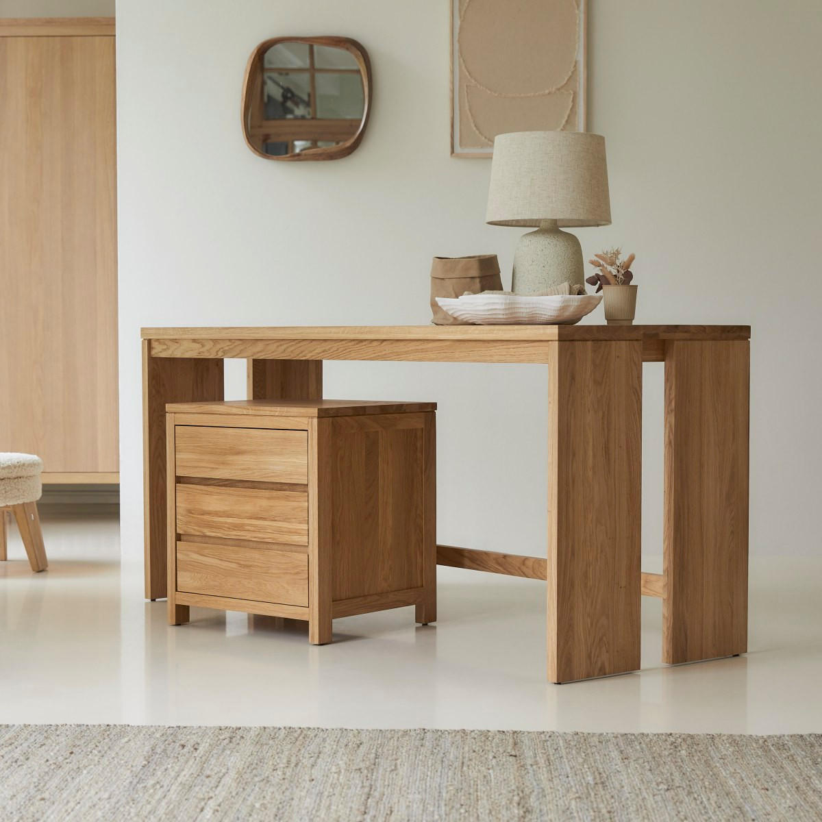 SCHREIBTISCH Eden Natur aus Eiche - Naturfarben, Holz (60/160/74cm) - Tikamoon