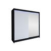 SCHWEBETÜRENSCHRANK Talin I, mit RGB LED Beleuchtung - Silberfarben/Weiß, Holzwerkstoff/Metall (180/215/58cm) - MIRJAN24