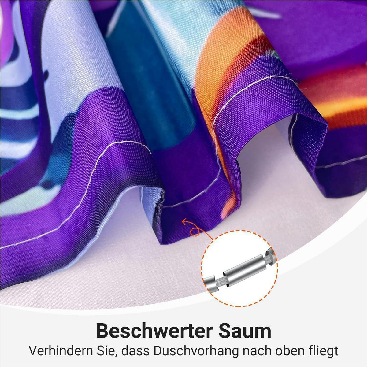 DUSCHVORHANG Bunter Meeresboden 180 x 200 cm - Multicolor, Textil (180/200cm)