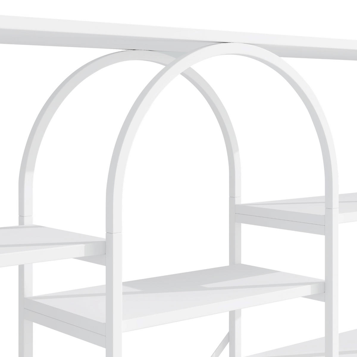REGALE in weiß, bogen-design & 15 offene fächer - Weiß, Holzwerkstoff (160/180/30cm) - Urban Meuble