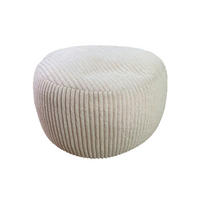 CORD-POUF - Beige, Kunststoff/Textil (50/35/50cm) - Relaxdays