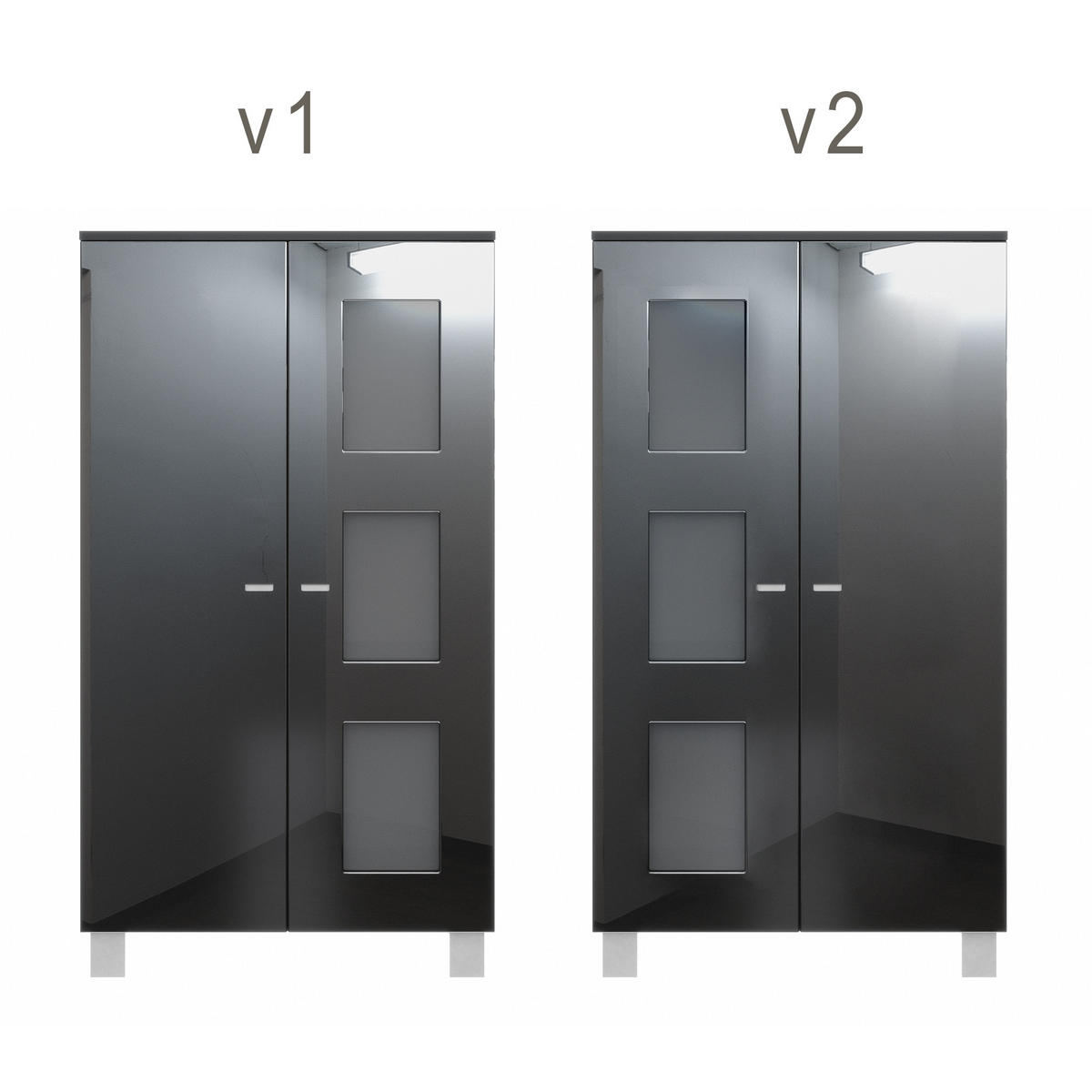 VITRINE Denjo Tür in Eiche Nordic - Silbereichenfarben, Holzwerkstoff (71/129/35cm) - Vladon