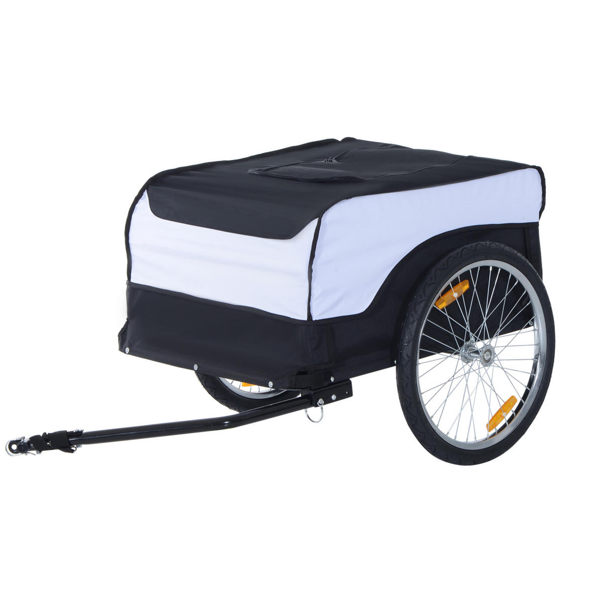 FAHRRADANHÄNGER DE-09177 klappbar, wasserdicht, bis 40 kg Weiß - Weiß, Metall (77/65/130cm) - ComfortXL
