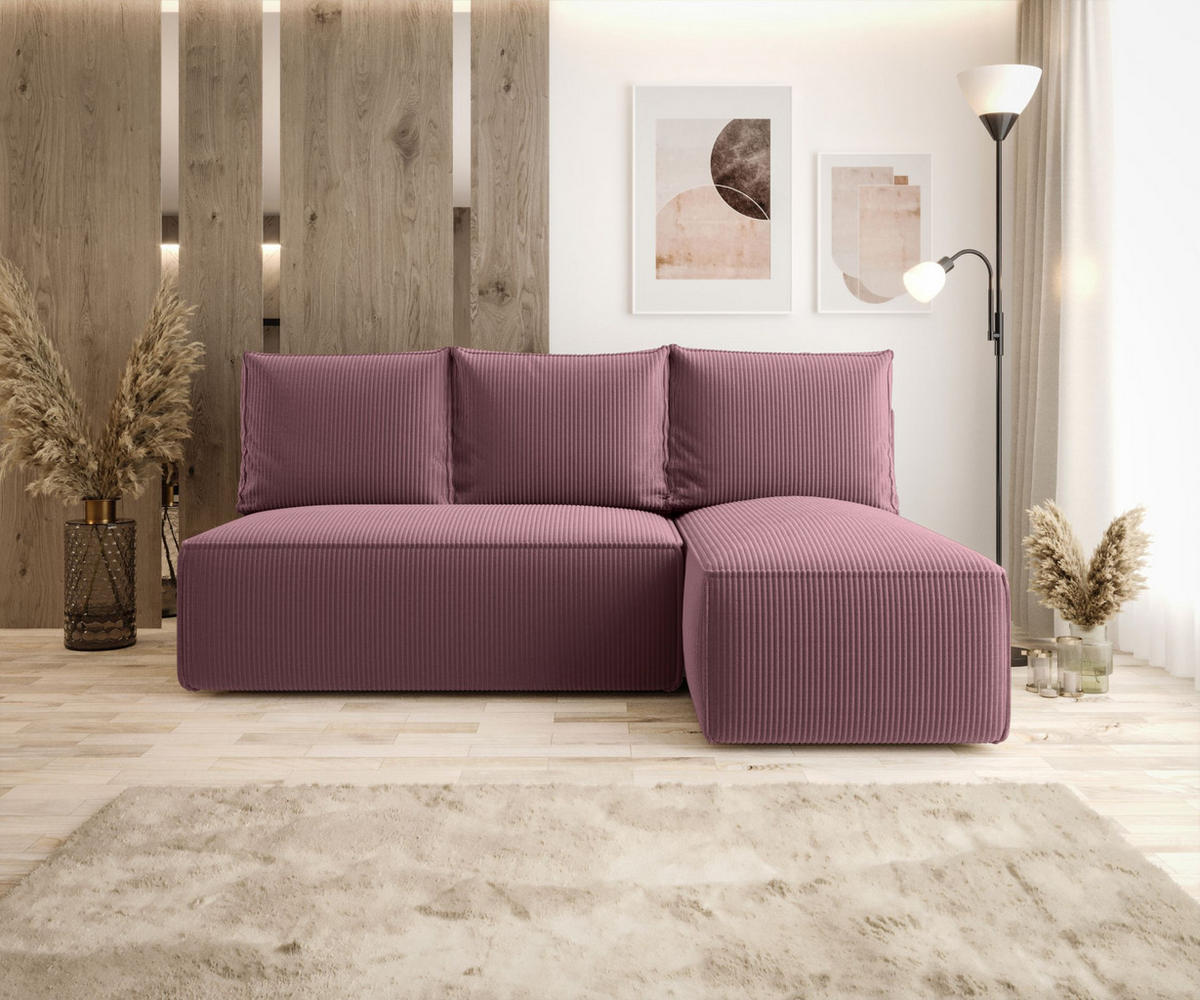 ECKSOFA mit Schlaffunktion SAVIO MINI Poso 130 Rechts - Flieder, Textil (200/140cm) - Bedante