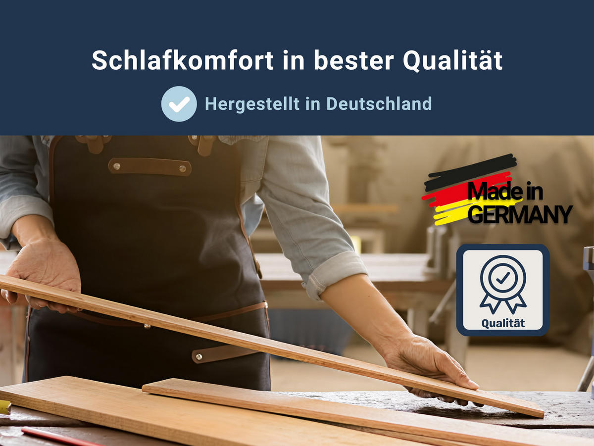 LATTENROST Max1 Elektro – Elektrischer Lattenrost mit Kopf- & Fußteilverstellung und Funkfernbedienung - Weiß, Holz (120/200cm) - Betten-ABC