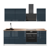 CHICINETĂ Fame-Line, Albastru închis înalt lucios/Alb, 230 cm, AP Stejar - alb/albastru închis, compozit lemnos (230/206.8/60cm) - Vicco